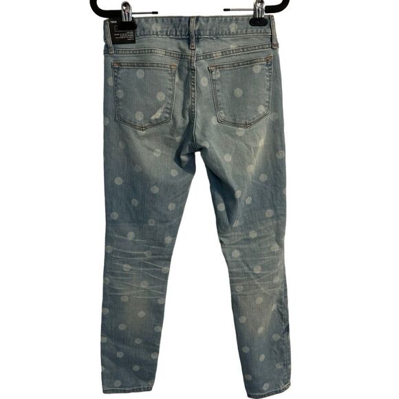 Gap 1969 Always Skinny 29” Ankle Low Rise Polka Dot Distressed Size 26 - Picture 2 of 11